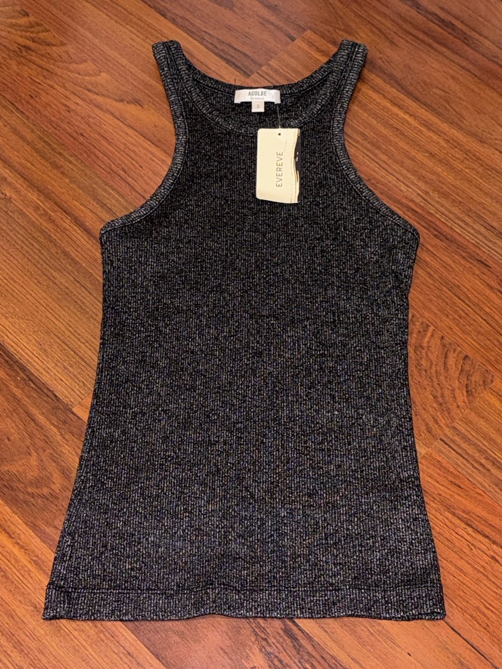 NWT Agolde Bailey Tank Top Evereve Small Black Soft Knit Lululemon Free People